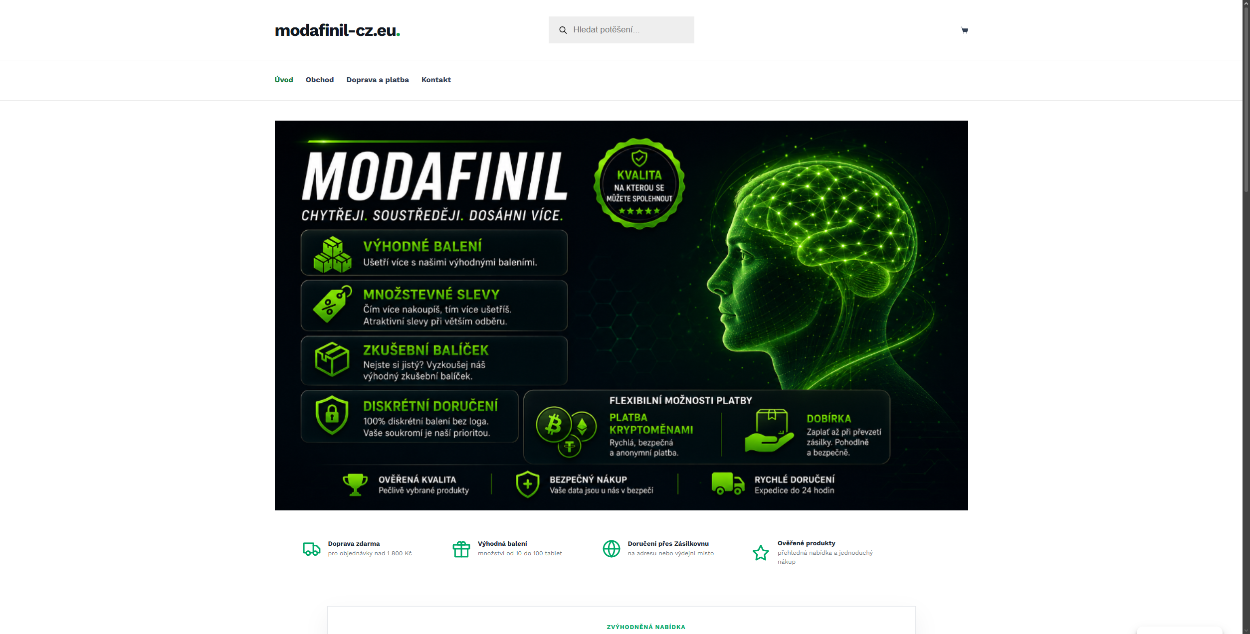 Modafinil CZ WooCommerce e-shop mockup