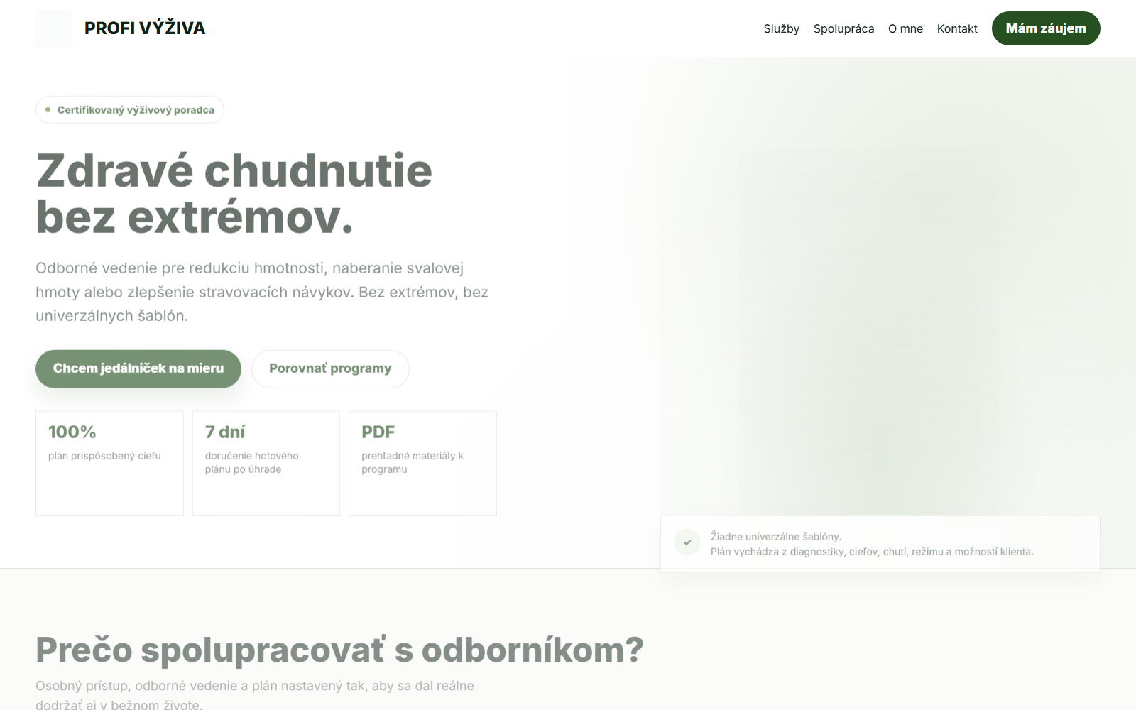 Profi Výživa WordPress web screenshot